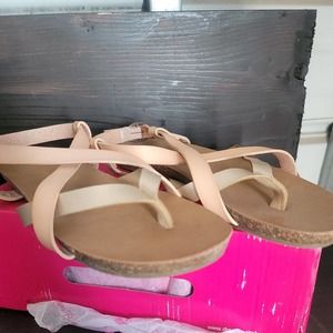 dream pairs bold gold blush womens sandals size 6 1/2